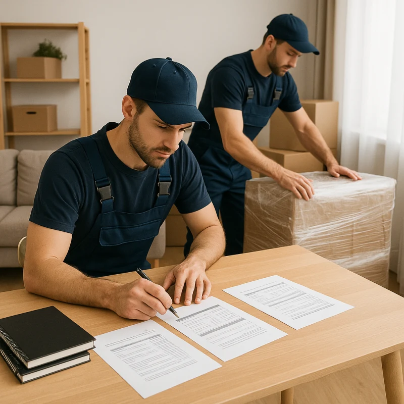Teklif karşılaştırma ve mobilya paketleme sahnesi